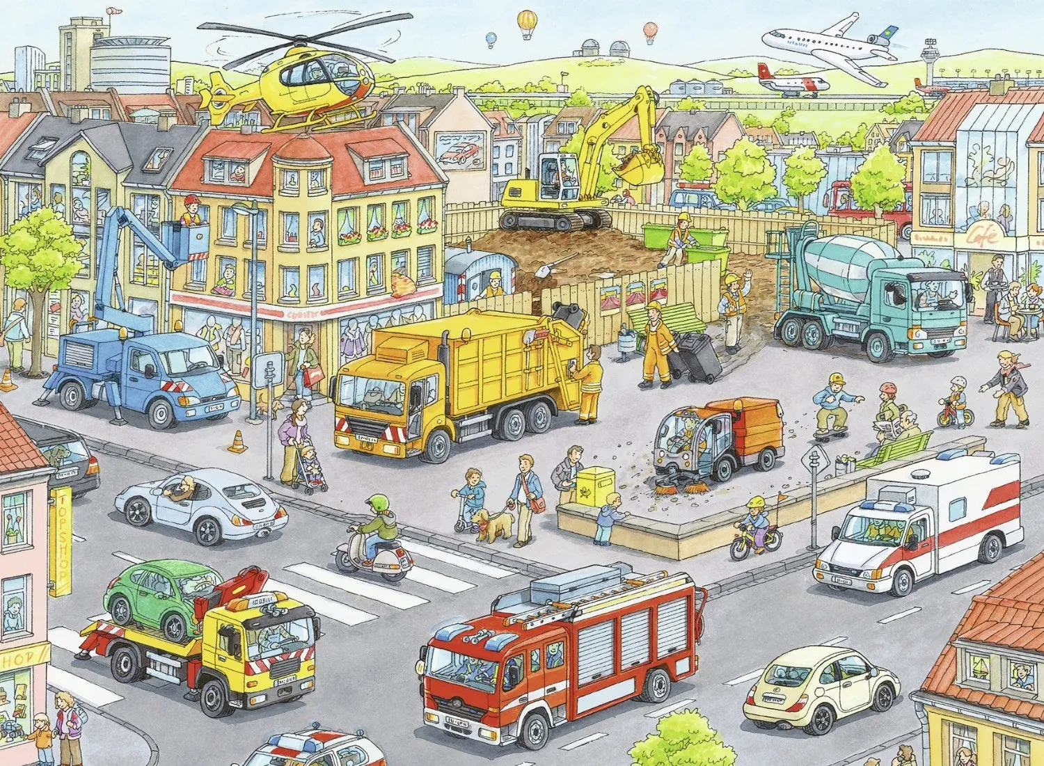 100 pc Puzzle - Vehicles in the City