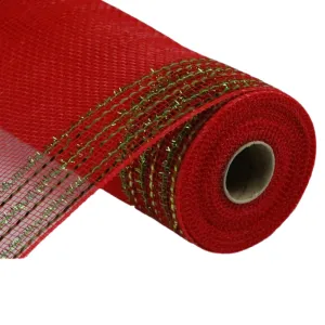 10.5" Red Lime Tinsel Border Mesh RY850534