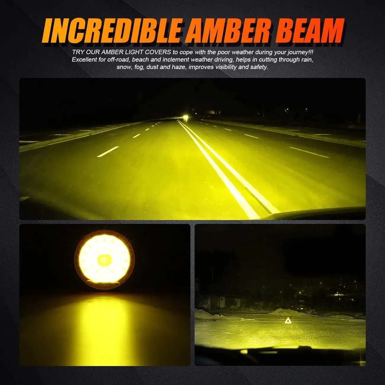 9 Inch Round LED Driving Light Amber Cover Light Shield