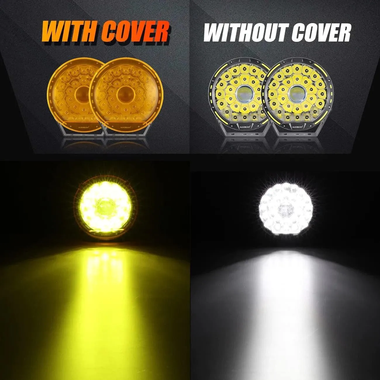 9 Inch Round LED Driving Light Amber Cover Light Shield