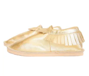 Adult Moccasin - Classic Fringe - Gold