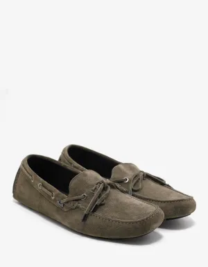 Aymeric Khaki Suede Leather Driving Shoes