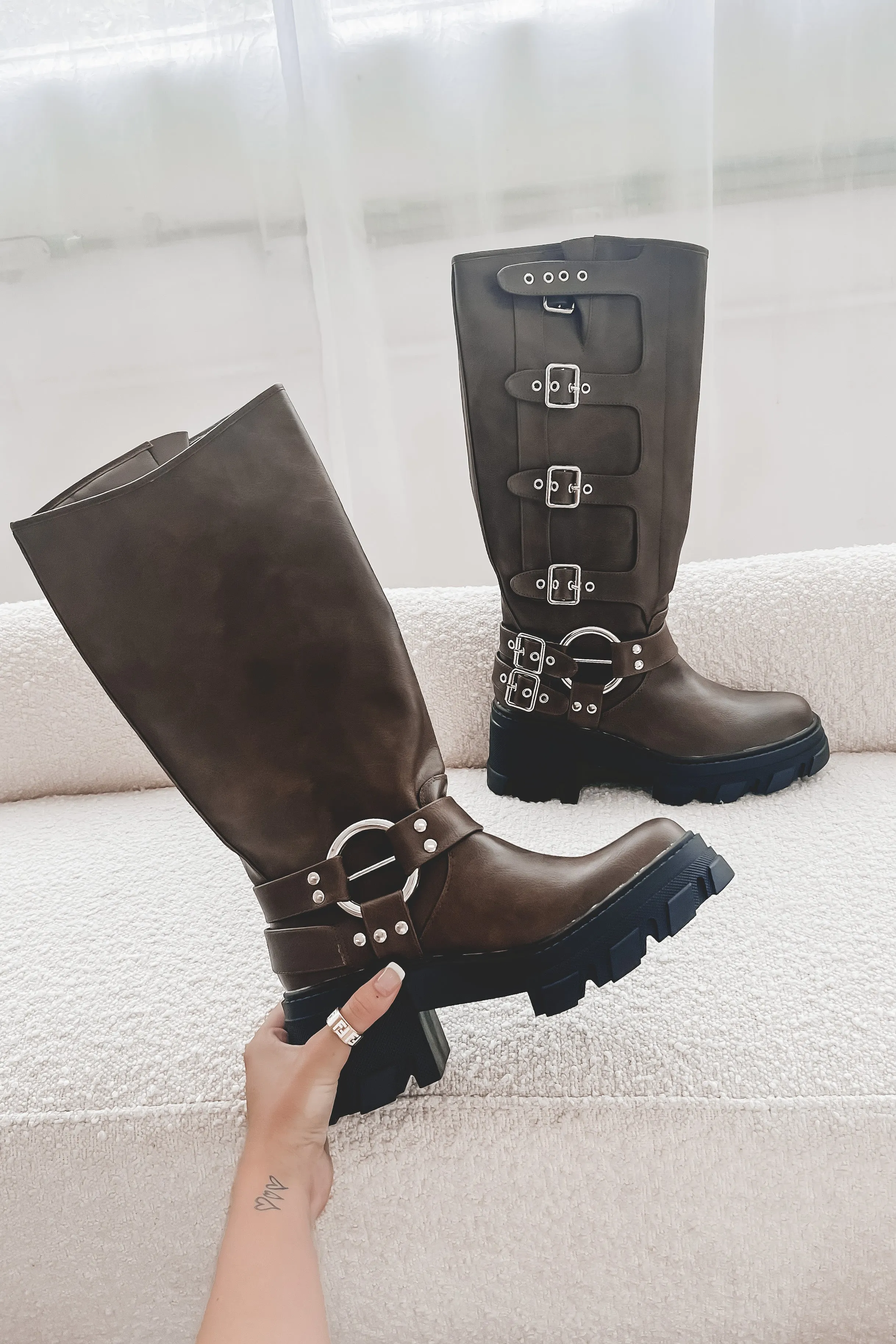 Cause A Scene Platform Moto Boots