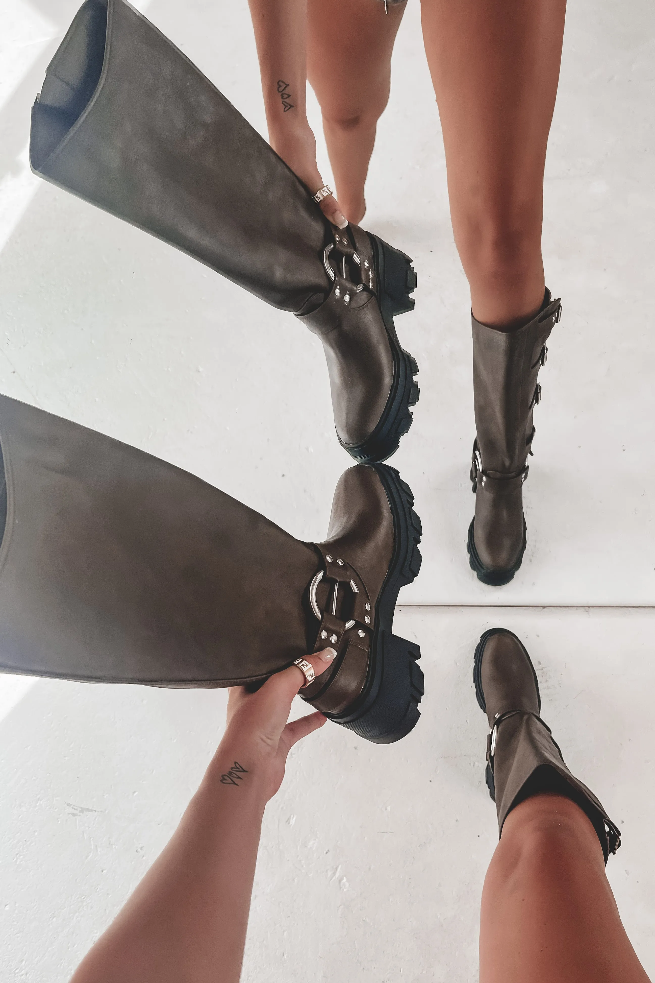 Cause A Scene Platform Moto Boots