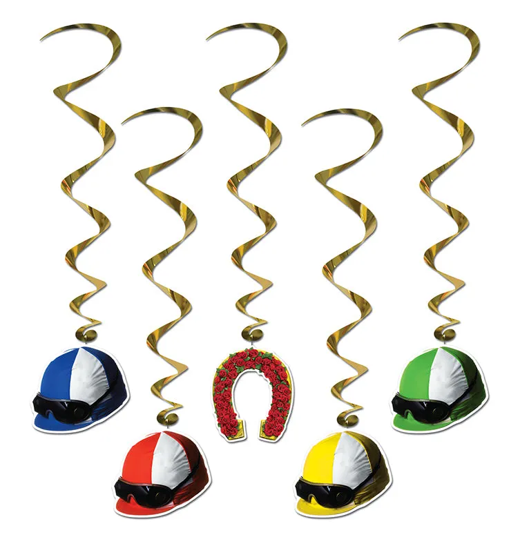 Derby Party Swirl Decorations - Pkg/5