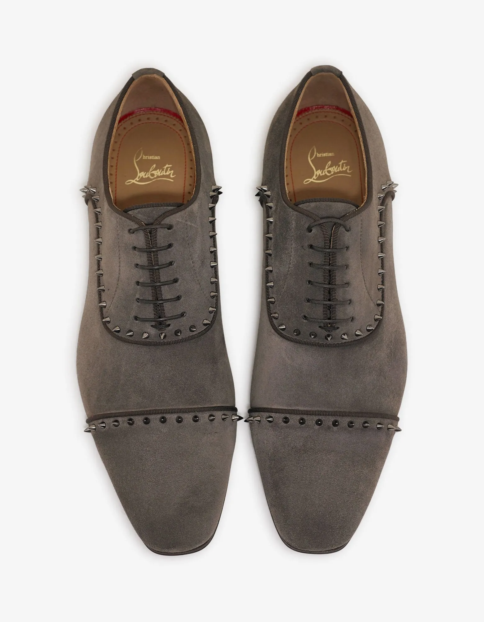 Eton Castor Grey Suede Leather Oxford Shoes -