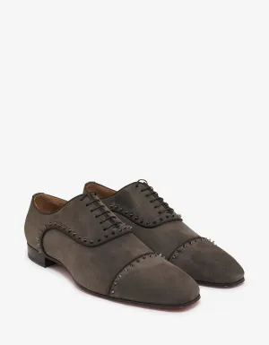 Eton Castor Grey Suede Leather Oxford Shoes -