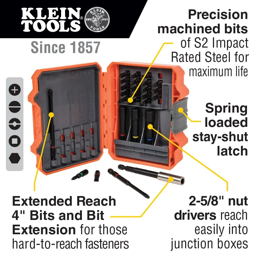 Klein 32799 26 Piece Pro Impact Power Bit Set