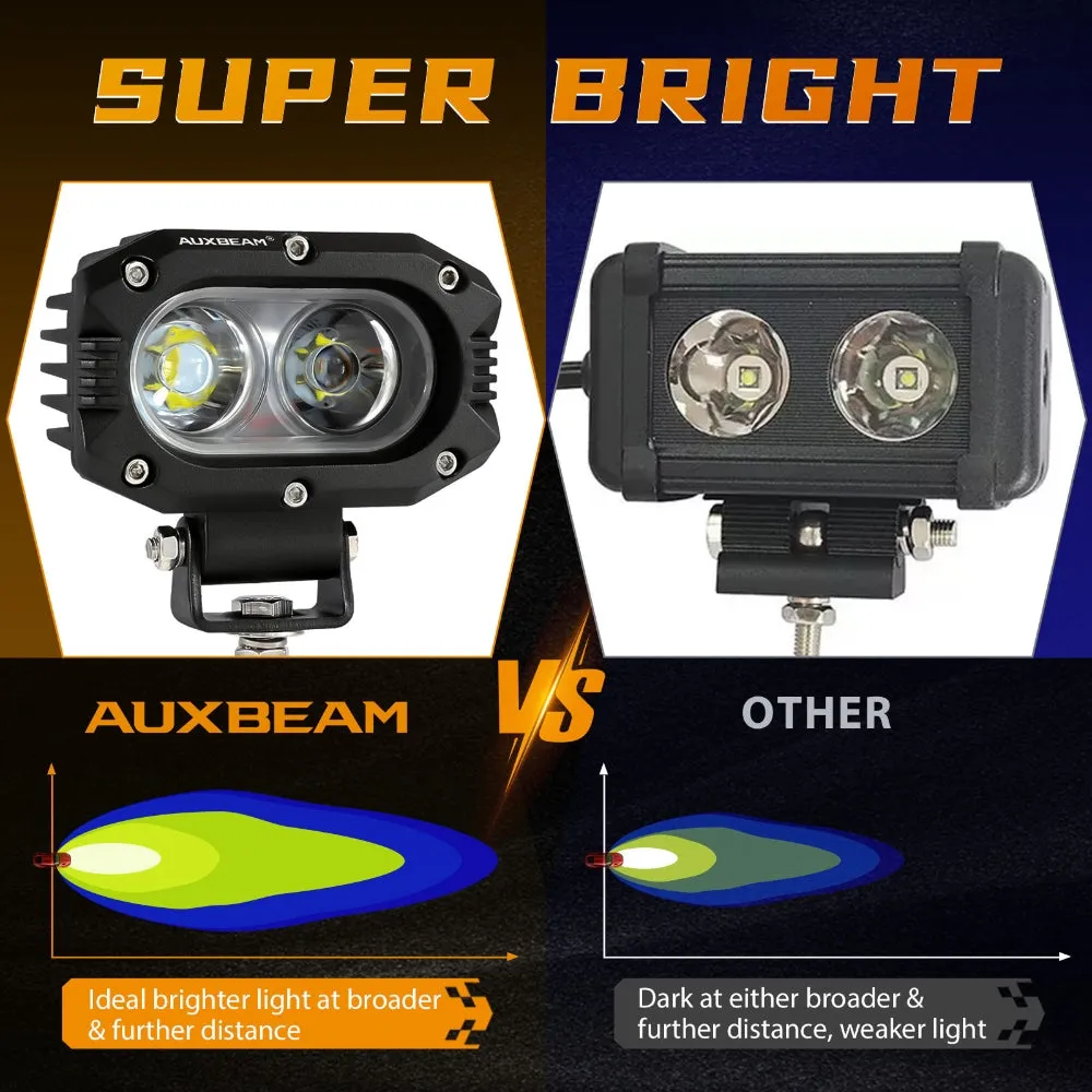 R4 Series | 4 Inch 60W Flood Beam LED Pods Light White Driving Light