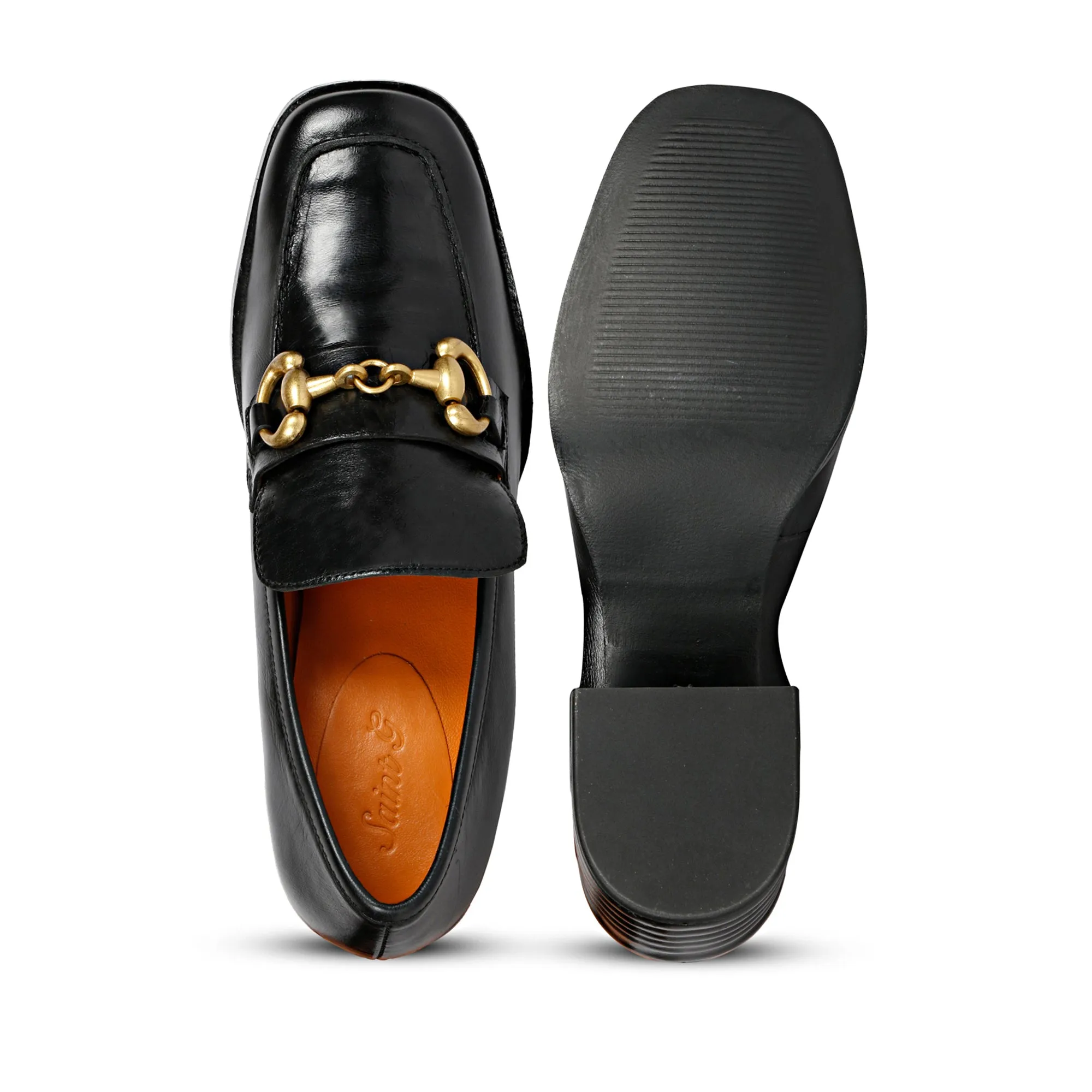 Valentina Black Leather Handcrafted Shoes